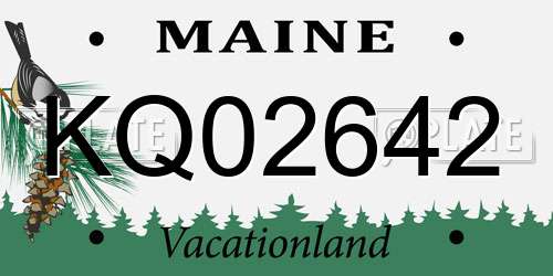 KQ02642 Maine License Plate