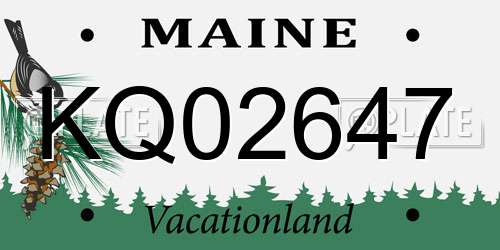 KQ02647 Maine License Plate