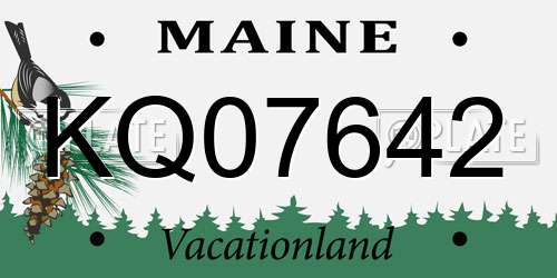 KQ07642 Maine License Plate