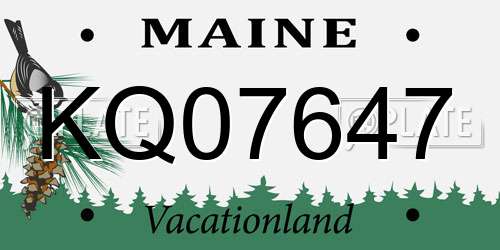 KQ07647 Maine License Plate