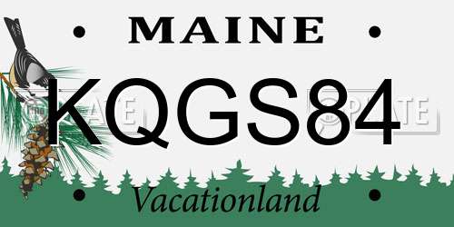 KQGS84 Maine License Plate