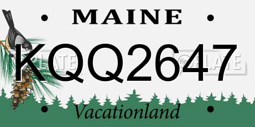 KQQ2647 Maine License Plate