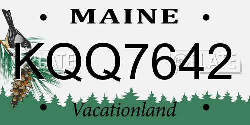 KQQ7642 Maine License Plate