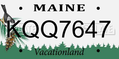KQQ7647 Maine License Plate