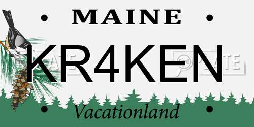 KR4KEN Maine License Plate