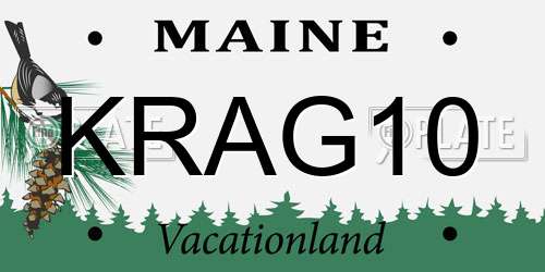 KRAG10 Maine License Plate