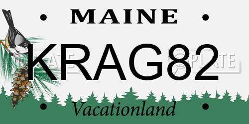KRAG82 Maine License Plate
