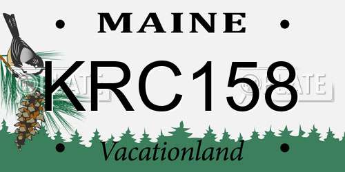 KRC158 Maine License Plate