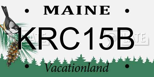 KRC15B Maine License Plate