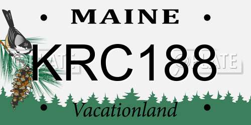 KRC188 Maine License Plate
