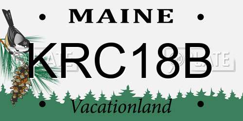 KRC18B Maine License Plate