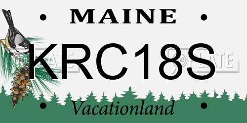 KRC18S Maine License Plate