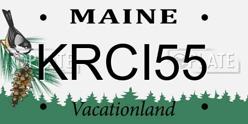 KRCI55 Maine License Plate
