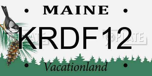 KRDF12 Maine License Plate