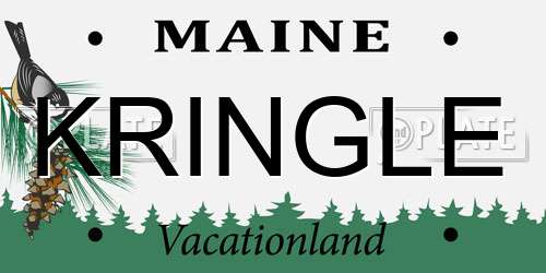 KRINGLE Maine License Plate