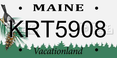 KRT5908 Maine License Plate