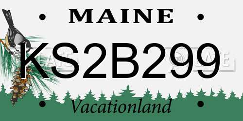 KS2B299 Maine License Plate