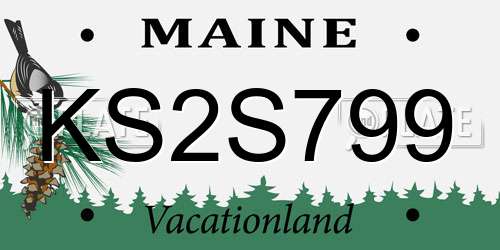 KS2S799 Maine License Plate