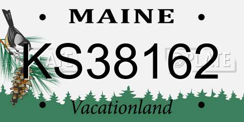 KS38162 Maine License Plate