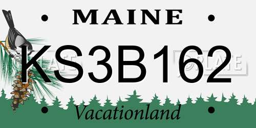KS3B162 Maine License Plate