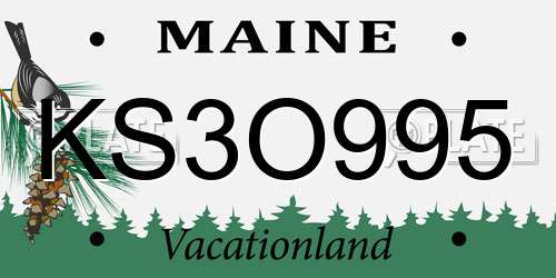 KS3O995 Maine License Plate