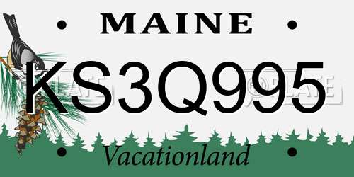 KS3Q995 Maine License Plate