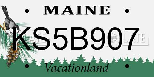 KS5B907 Maine License Plate