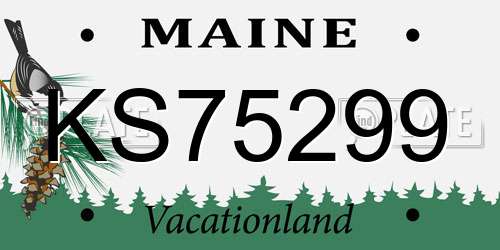 KS75299 Maine License Plate