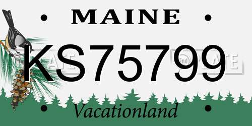 KS75799 Maine License Plate