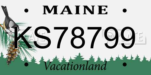 KS78799 Maine License Plate
