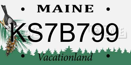KS7B799 Maine License Plate