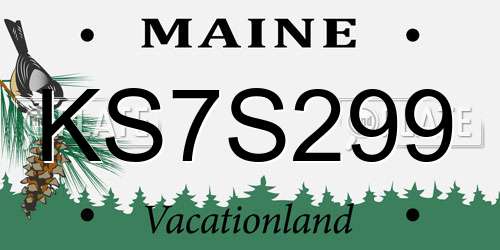 KS7S299 Maine License Plate