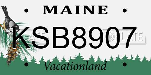 KSB8907 Maine License Plate