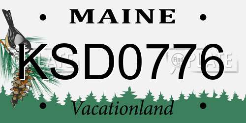 KSD0776 Maine License Plate