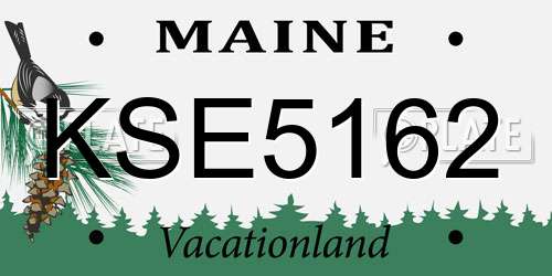 KSE5162 Maine License Plate