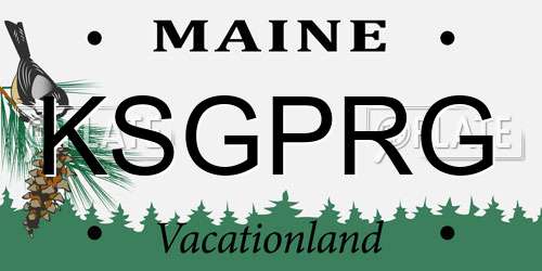KSGPRG Maine License Plate