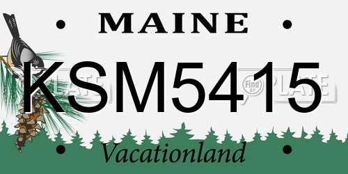 KSM5415 Maine License Plate