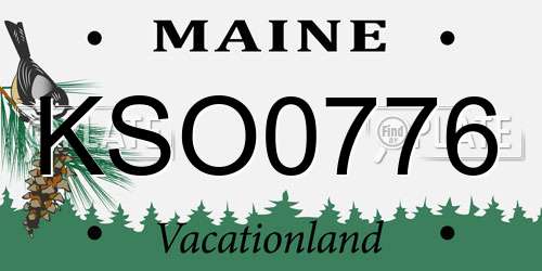 KSO0776 Maine License Plate