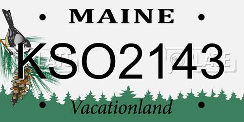 KSO2143 Maine License Plate