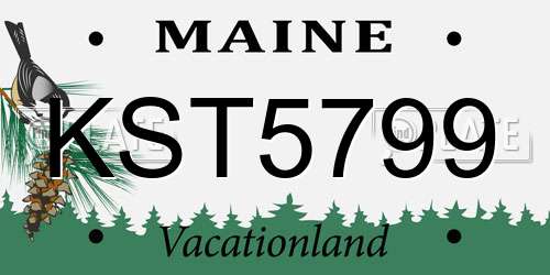 KST5799 Maine License Plate