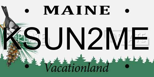 KSUN2ME Maine License Plate