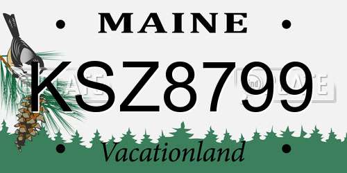 KSZ8799 Maine License Plate