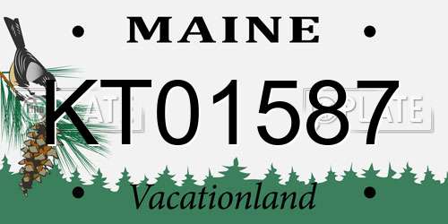 KT01587 Maine License Plate