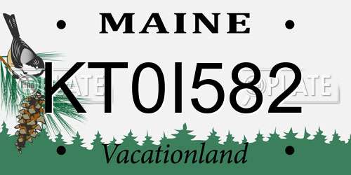 KT0I582 Maine License Plate