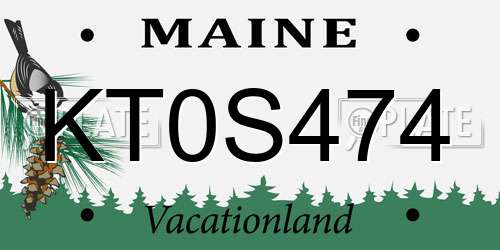 KT0S474 Maine License Plate