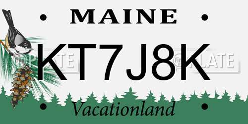 KT7J8K Maine License Plate