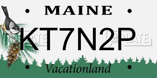 KT7N2P Maine License Plate
