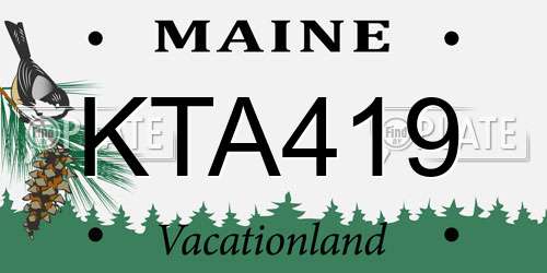 KTA419 Maine License Plate