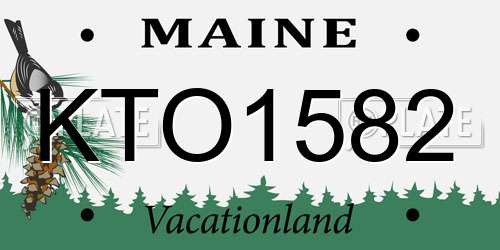 KTO1582 Maine License Plate