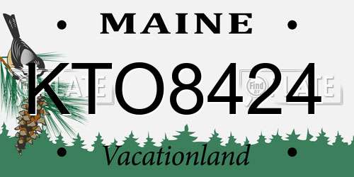 KTO8424 Maine License Plate